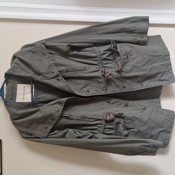 Sound And Matter Lightweight Olive Green Parka Jacket Size Small - Picture 10 of 13